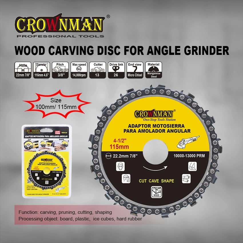 Wood Carving Disc for Angle Grinder, Size 100mm and 115mm Disc