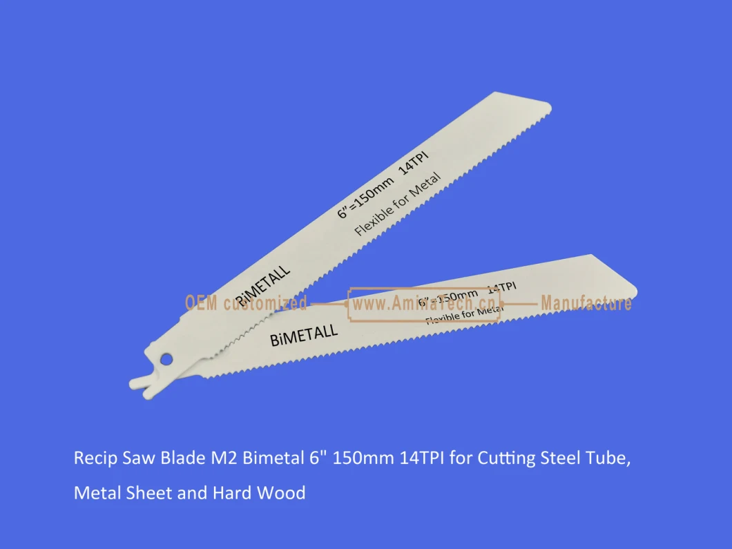 Recip Saw Blade M2 Bimetal 6&quot; 150mm 14TPI for Cutting Steel Tube, Metal Sheet and Hard Wood,Reciprocating,Sabre Saw ,Power Tools