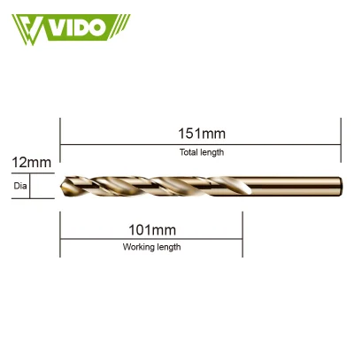 Vido Ground Finished Surface Cobalt Material HSS Wood Impact Drill Bit